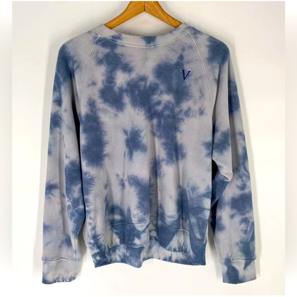 Victoria’s Secret Womens Blue Tie Dye Crew Neck Sweatshirt Size L